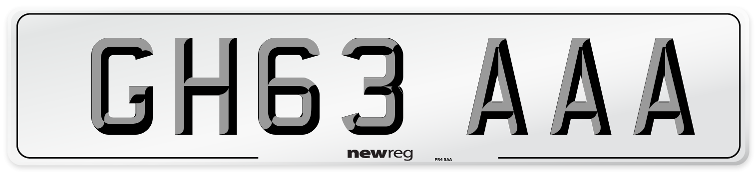 GH63 AAA Number Plate from New Reg